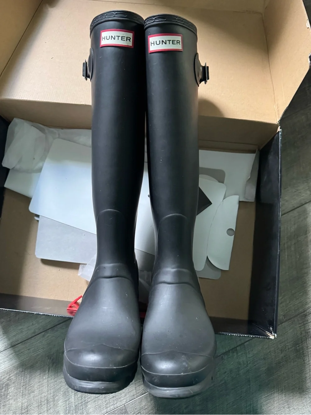 Tall Hunter Rain Boots Size 8M